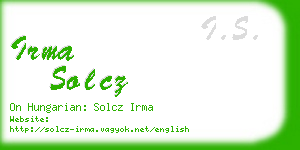 irma solcz business card